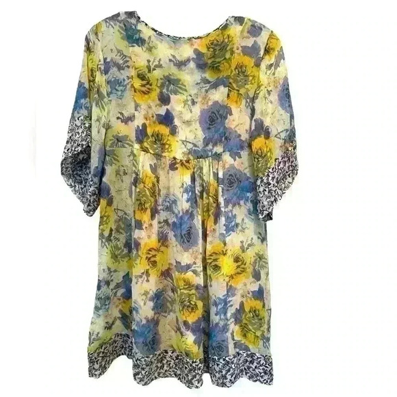 Joie Cycla Tunic Top in Mixed Floral Yellow Print Size Small - Picture 3 of 11